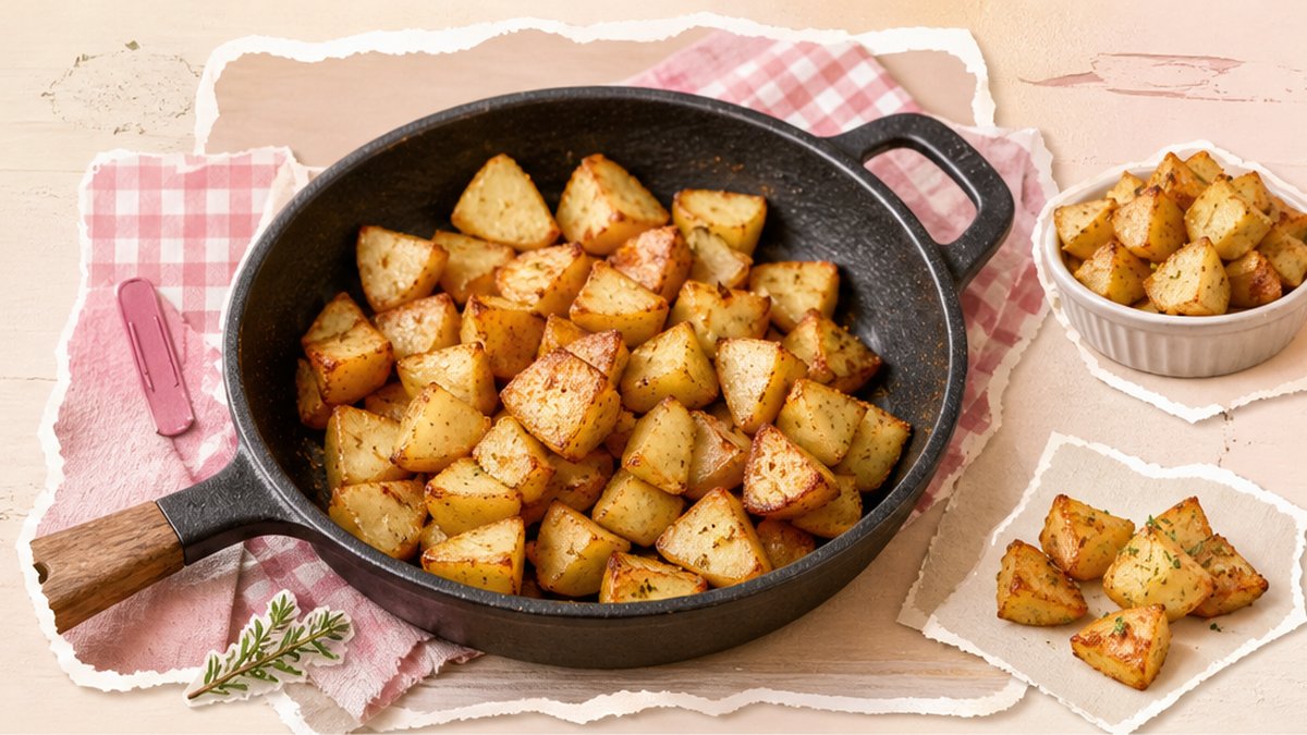 Стикеры жареной картошки на сковороде с корочкой