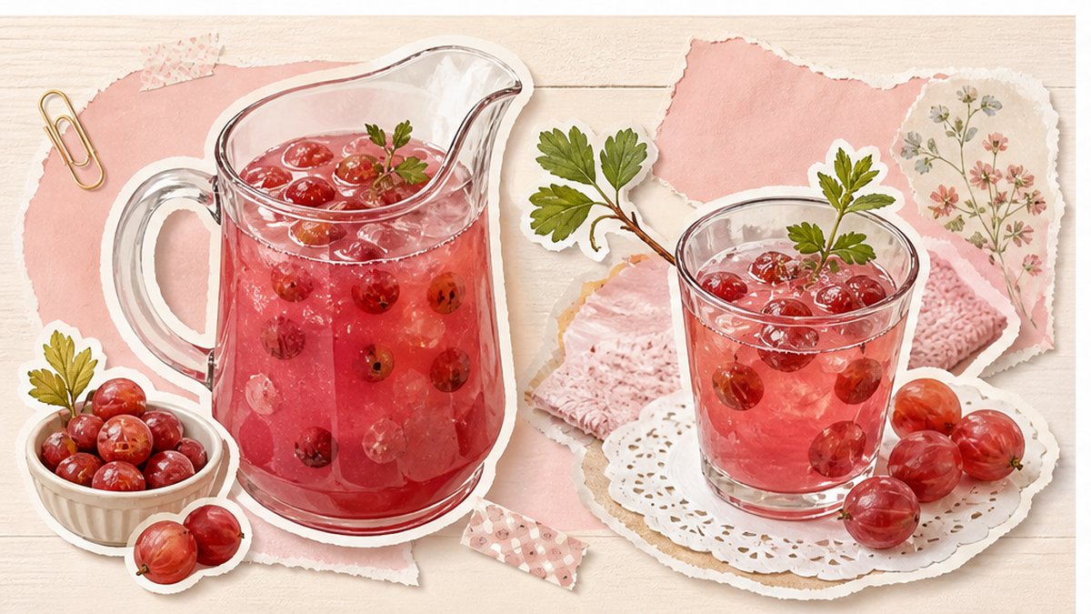 Стикеры компота-лайт из красного крыжовника