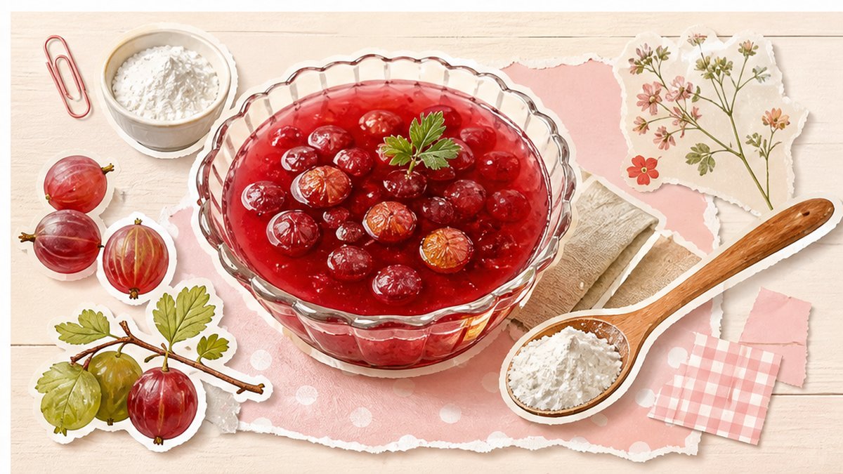 Стикеры киселя из крыжовника с крахмалом