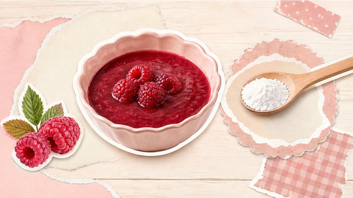 Стикеры киселя из малины и крахмала