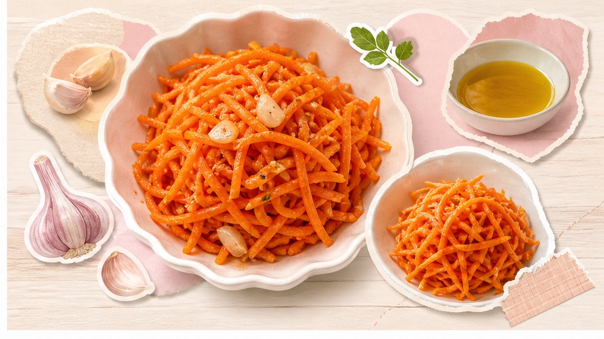 Стикеры тёртой моркови с чесноком и маслом
