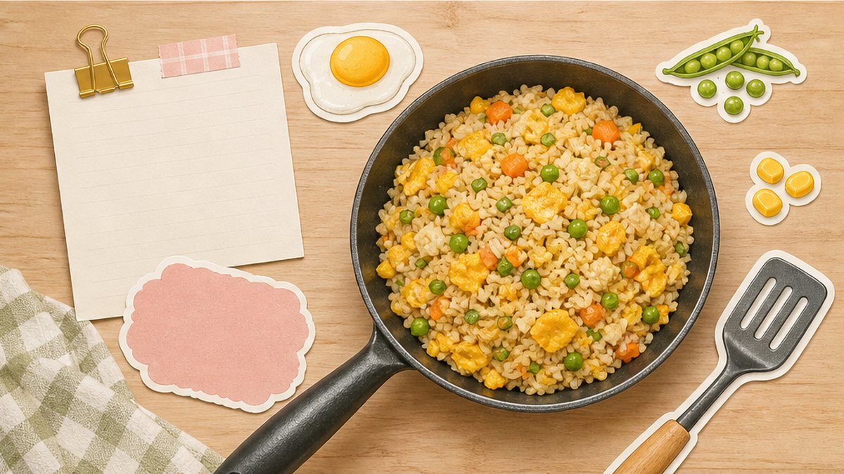 Стикеры жареного риса с яйцом и овощами