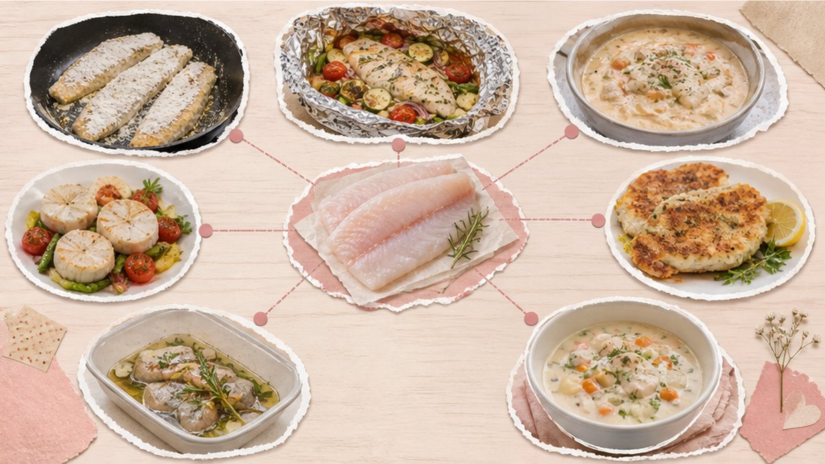 Стикеры хека со сковородой, духовкой, медальонами и супом
