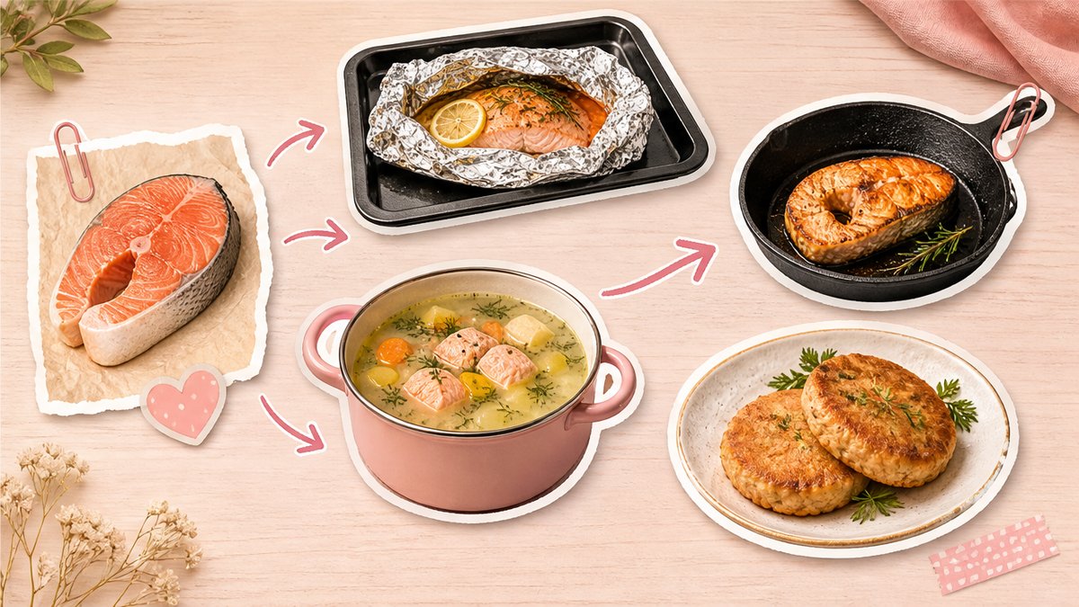 Стикеры духовки, сковороды, супа и котлет из кеты