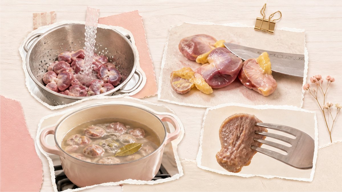 Стикеры подготовки куриных желудков: промывка, плёнка и варка до мягкости