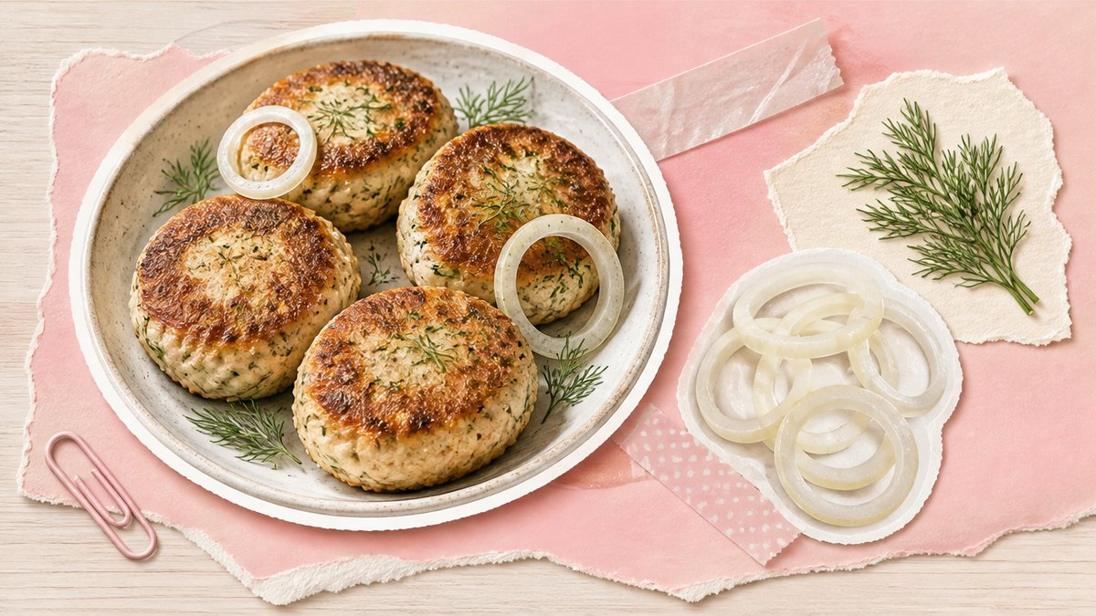 Котлеты из щуки с луком и укропом