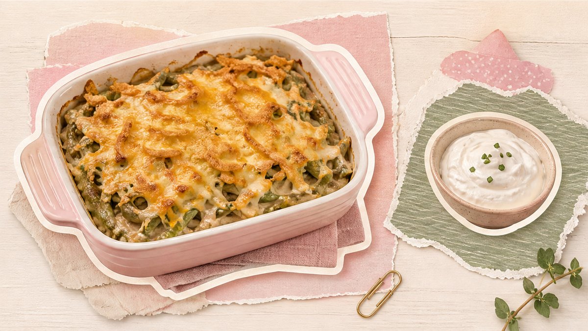 Стикеры запеканки из стручковой фасоли под сыром