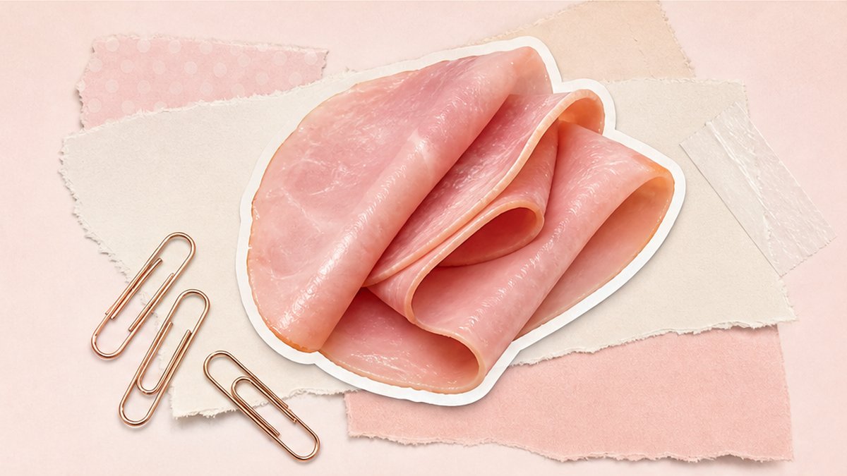 Стикеры кусочков ветчины для гавайской пиццы